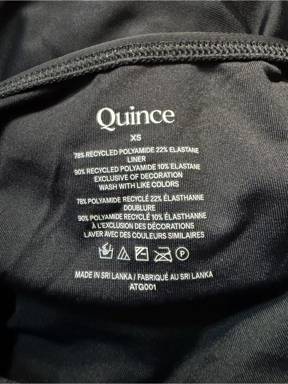 Quince Italian Cami One-Piece Swimsuit Black Size XS New with tags